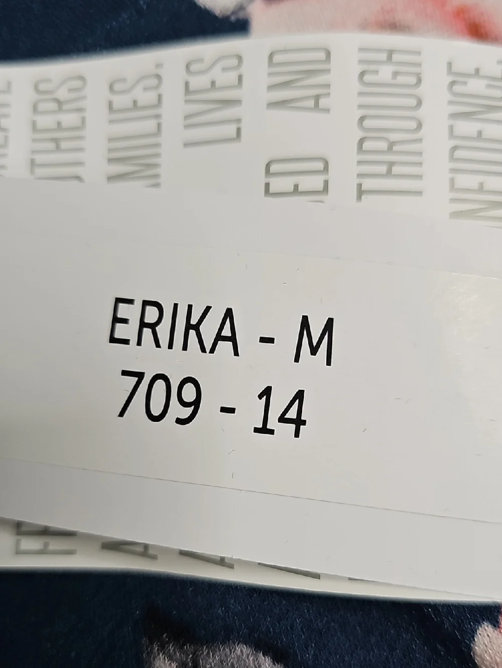 LuLaRoe Navy Tee Erika with Blush Pink Rose Print - Picture 5 of 6